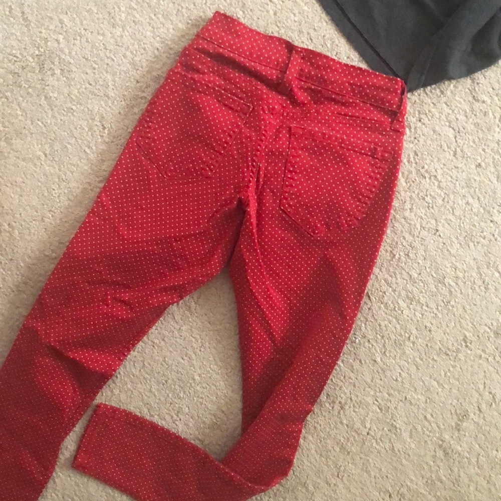 CUTEST Red Polka Dot Jeans